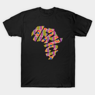 Africa Map with Kente Pattern, African Style T-Shirt